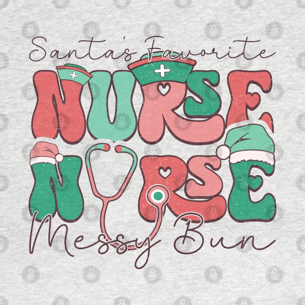 Santa's Favorite Nurse Messy bun by MZeeDesigns